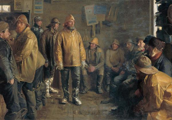 Michael Ancher In the grocery store on a winter day when there is no fishing France oil painting art